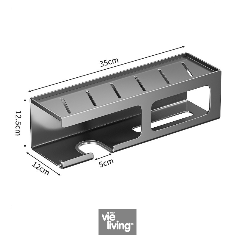 Bathroom Shelf with Hair Dryer Holder - Image 2